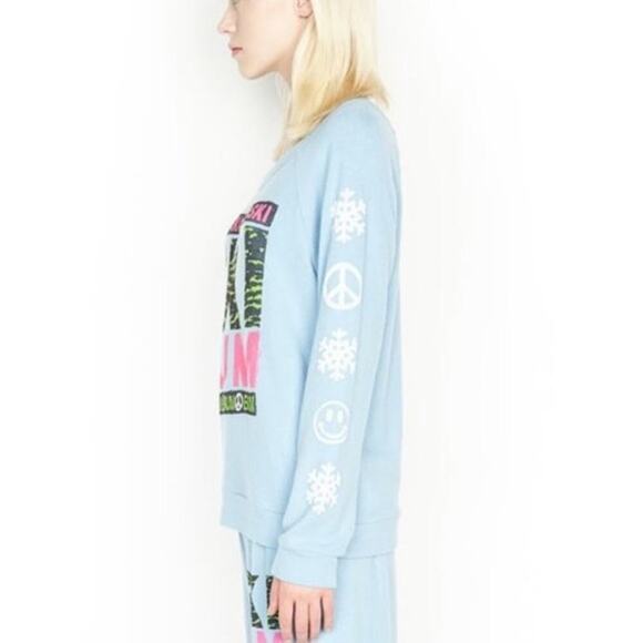 NWT Lauren Moshi Blue Ski Bum Sweatshirt Size Large - Picture 2 of 10